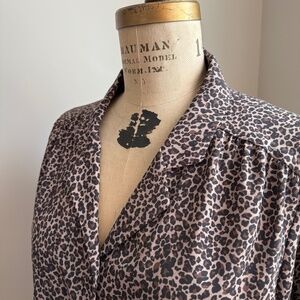 Frank & Oak Leopard Button Down Blouse